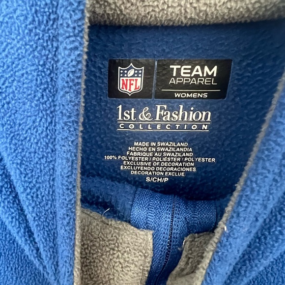 NFL Team Apparel Women's Indianapolis Colts Football Blue Zip Up - Picture 5 of 6